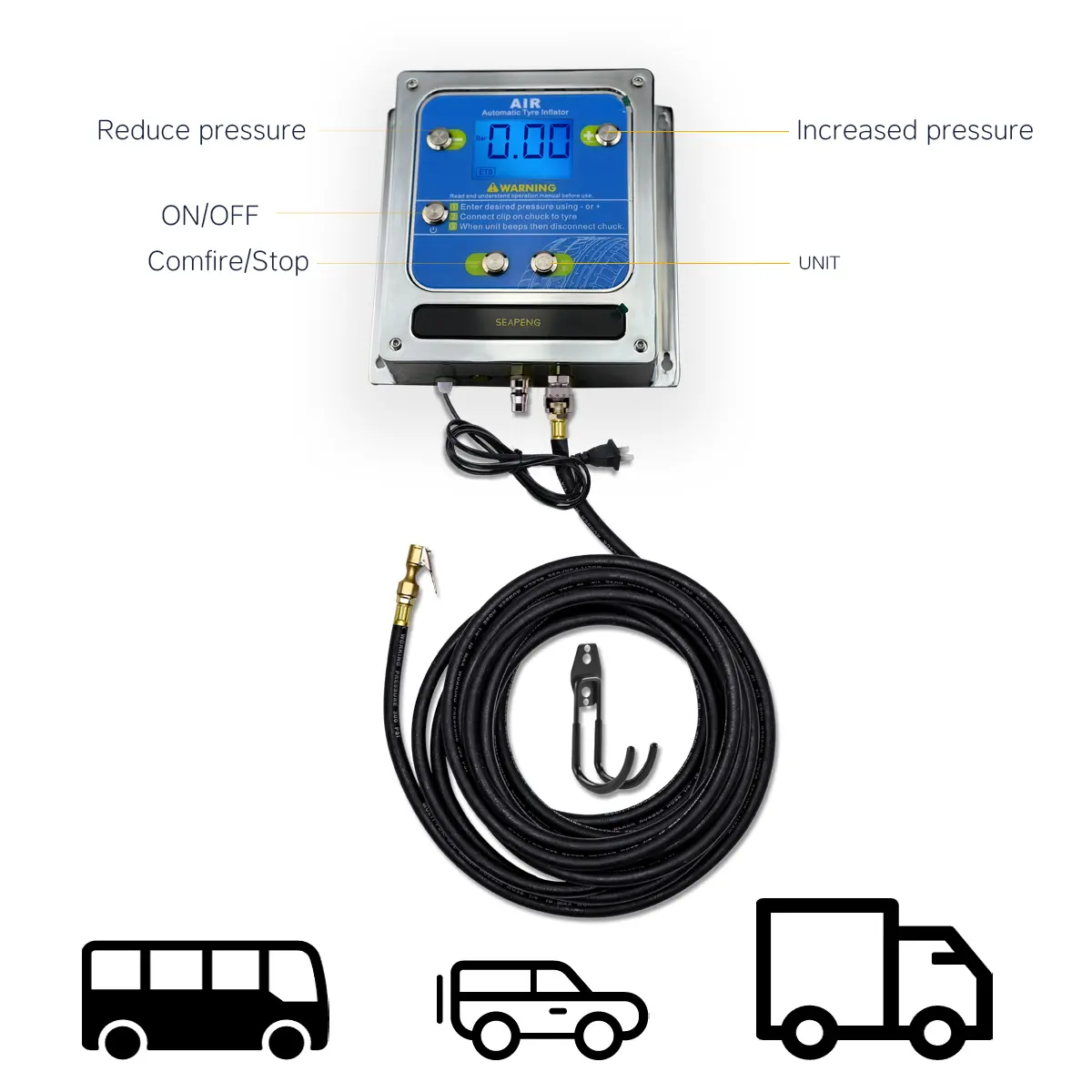 SEAPENG DP-Q07 Wall-Mounted Aluminum Tire Inflator - Image 6