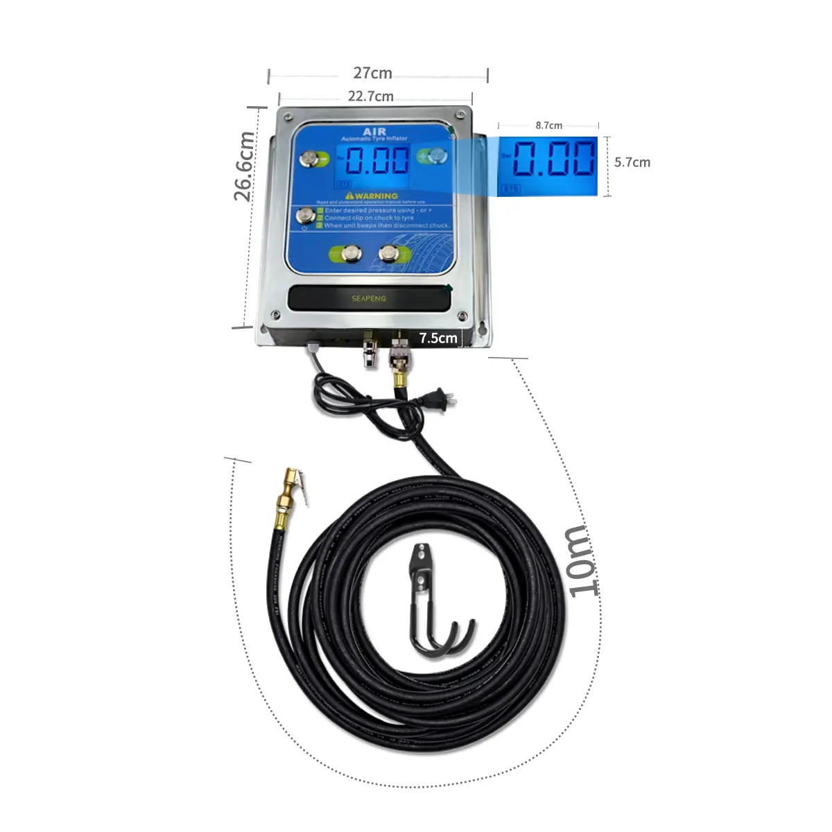 SEAPENG DP-Q07 Wall-Mounted Aluminum Tire Inflator - Image 5