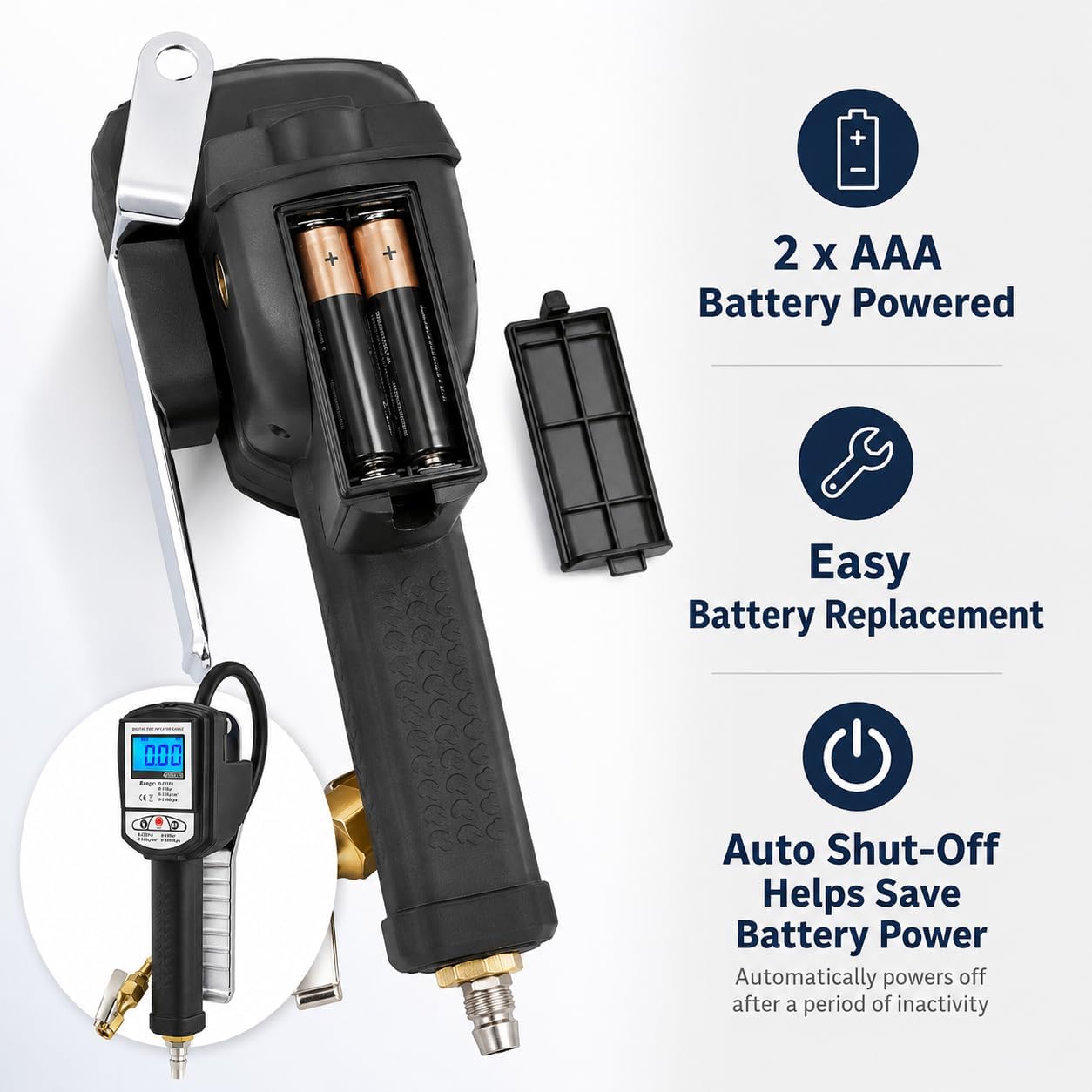 DP-002 tire inflator gauge for auto repair shops and garage air systems