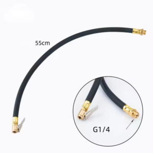 SEAPENG 520mm Soft Flexible High Pressure Tire Inflation Hose with Lock-On Air Chuck Clamp Hand Tool Rubber Silicone