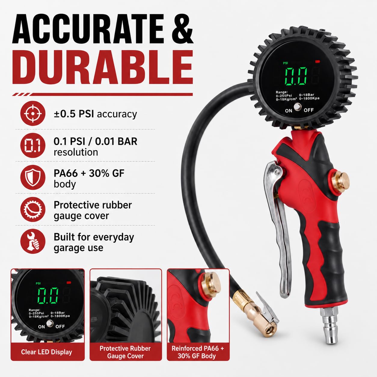 SEAPENG TB-802 automatic tire inflator for precise tire pressure control.