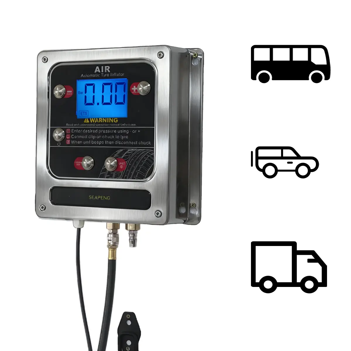 SEAPENG DP-Q07B Wall-Mounted Aluminum Tire Inflator - Image 3